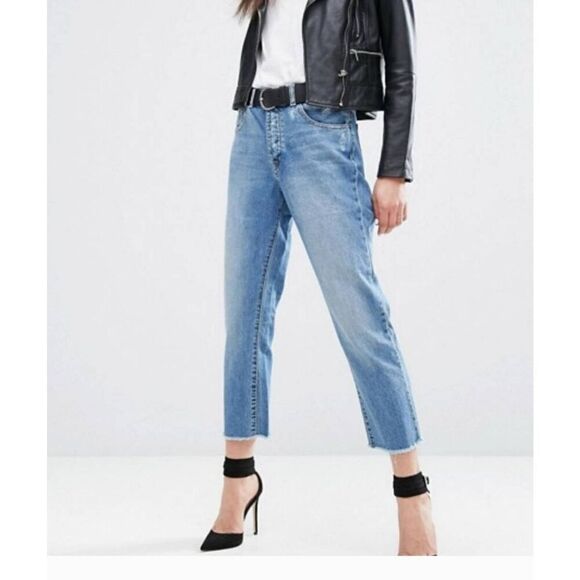 DL1961 Patti Straight Leg, Raw Hem Jeans 27 - Picture 1 of 9